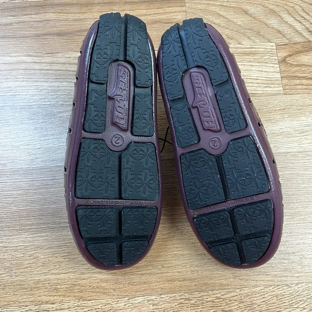 Floafers Prodigy Driver Burgundy‎ Patent  Loafers Shoes Big Kids Size 2 NEW